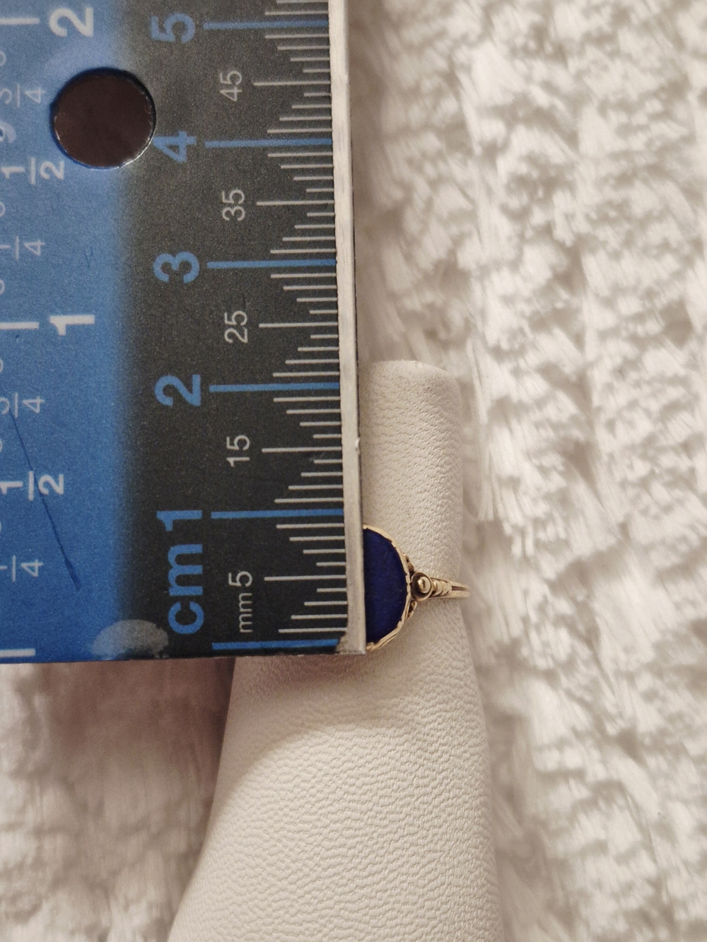 Victorian 14k Yellow Gold Oval Cut Lapis Lazuli Ring - Picture 12 of 14
